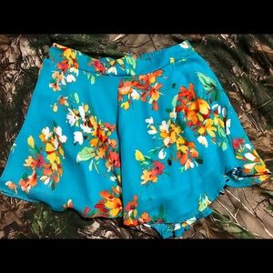 Blue floral shorts